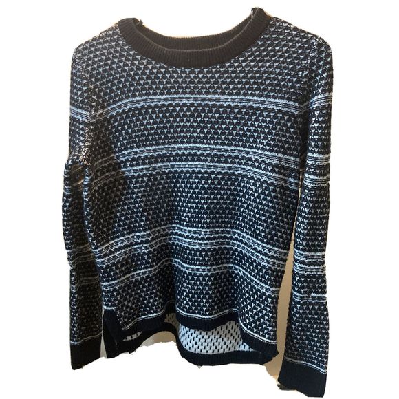 Madewell Black White Fine Knit Crew Neck Pullover Sweater Small - Picture 5 of 16